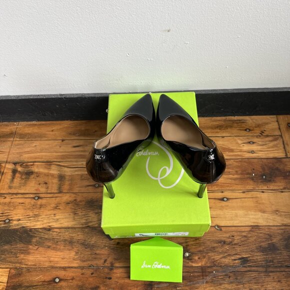 Sam Edelman Hazel Black Leather Pointed Toe Pump - Picture 4 of 5